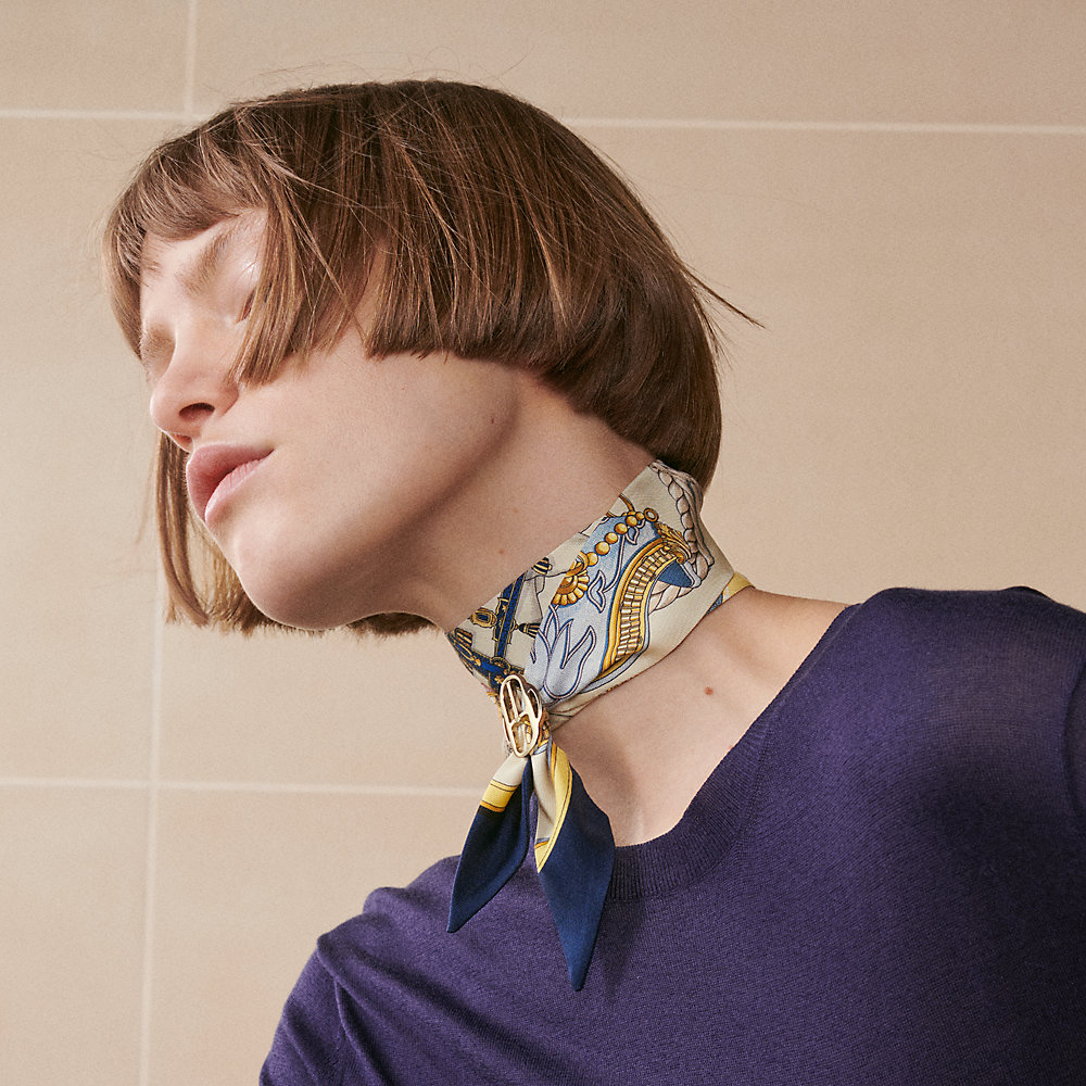 T*i様 エルメス HERMES Twilly シルクツイレ ネイビー（r708 grand-apparat-twilly--061364S